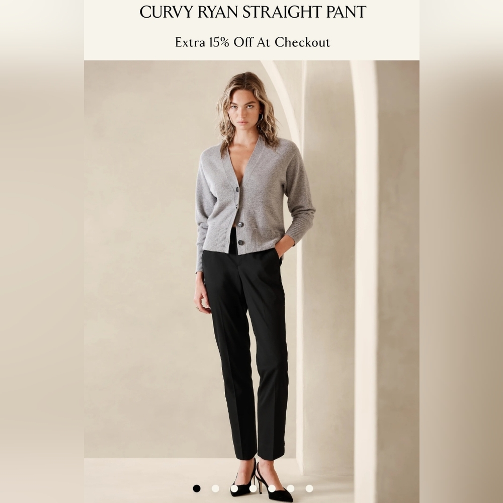 Banana Republic Ryan Curvy Fit Dress Pants, black, size 4 - Picture 1 of 10